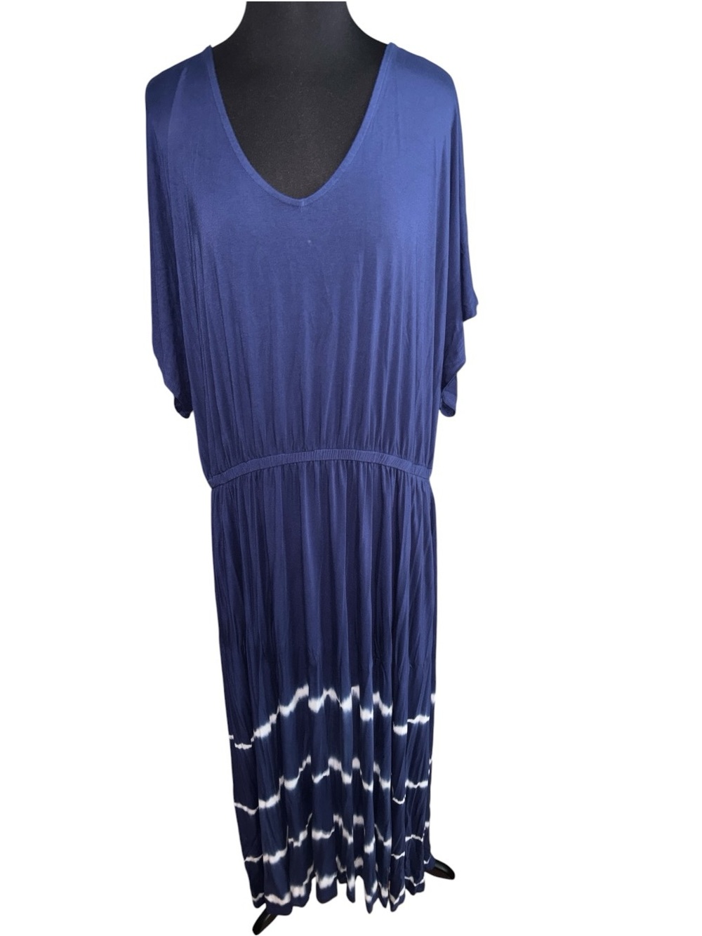 Lane Bryant Tie-Dye V-Neck Maxi Dress, P2P:27”, L:61”